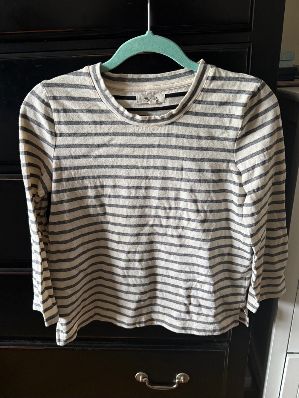 Madewell Striped Shirt in Cream and Gray